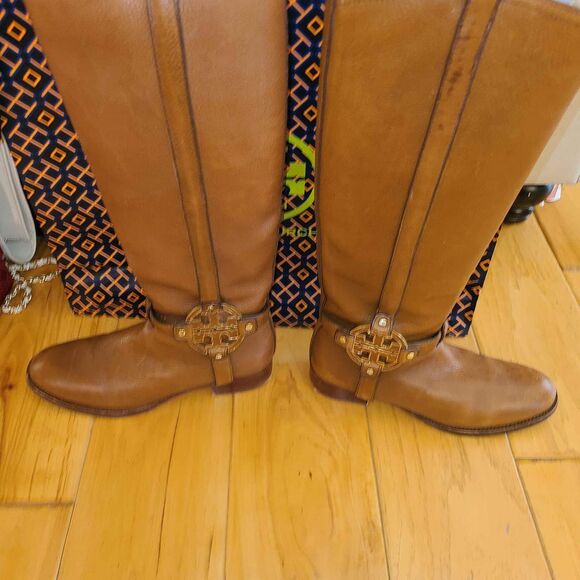 Tory Burch Designer Amanda Leather Riding Boot Size 8.5 - Picture 5 of 8